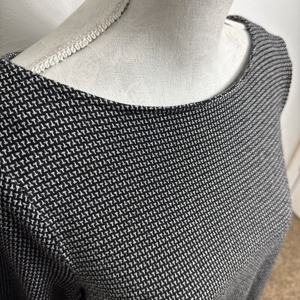 J. Jill Ponte Stretch Knit Sheath Dress Women's M B&W Pockets 3/4 Sleeve - Picture 7 of 12